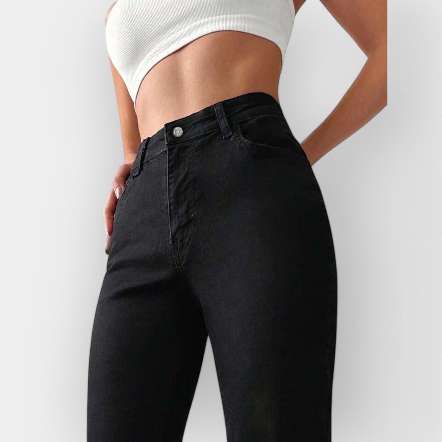 Kristýna Sofisticată Jeans Bootcut cu Talie Înaltă