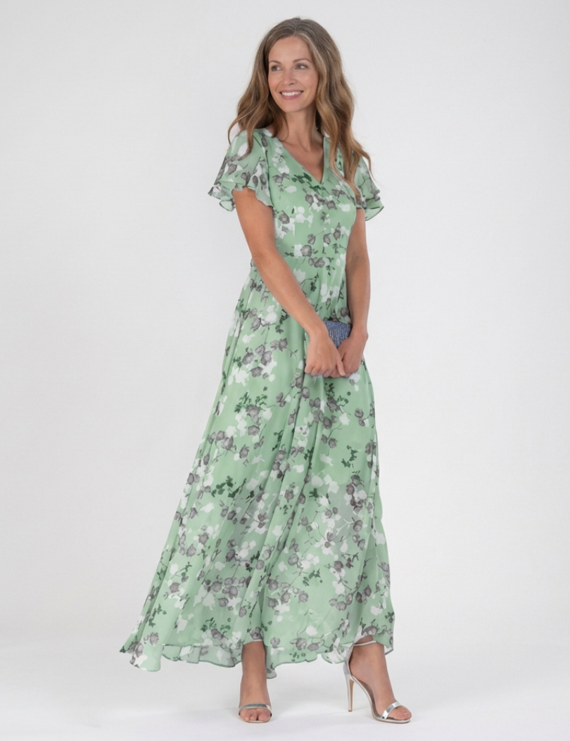 Noémie | Rochie Maxi din Chiffon Floral