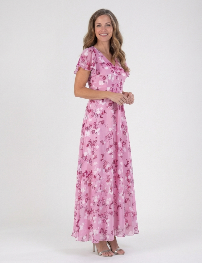 Noémie | Rochie Maxi din Chiffon Floral