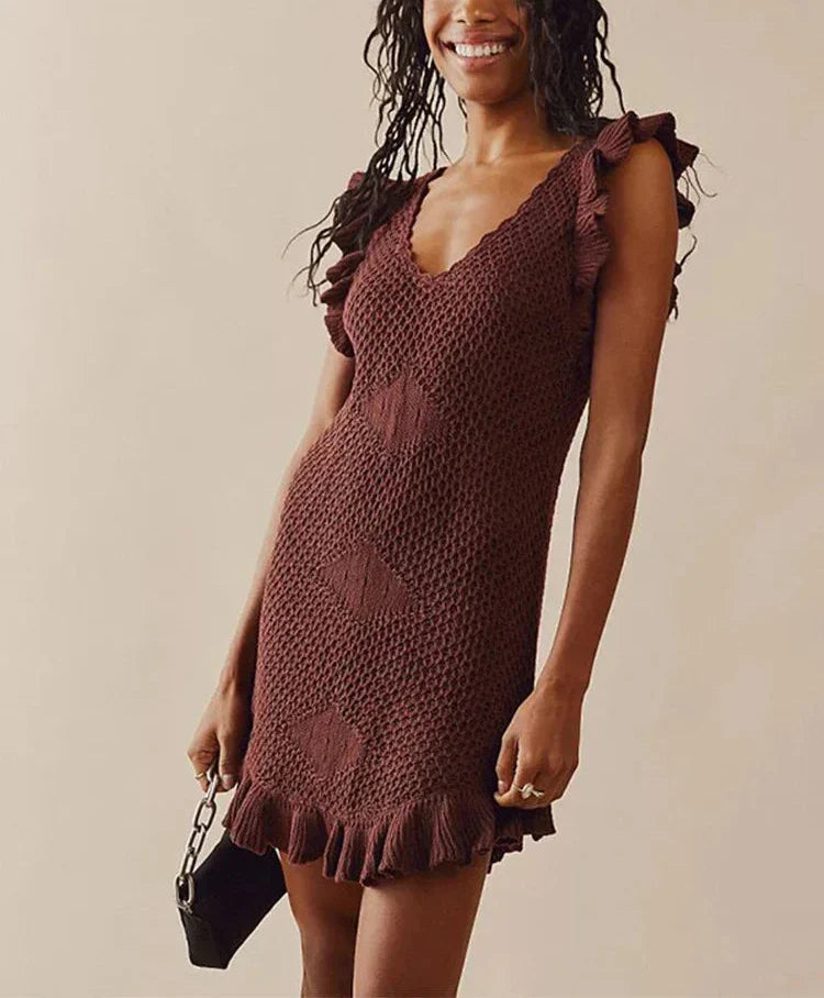 Rochie Mini Plajă Croșetată Maribelle