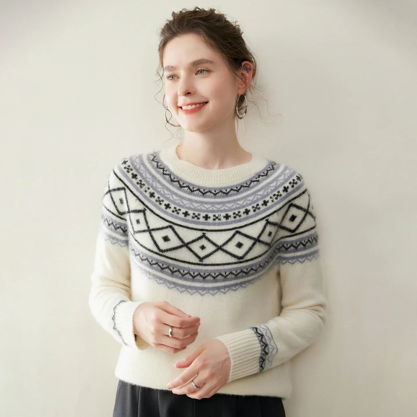 Pulover din cașmir Jacquard Norvale Alpine