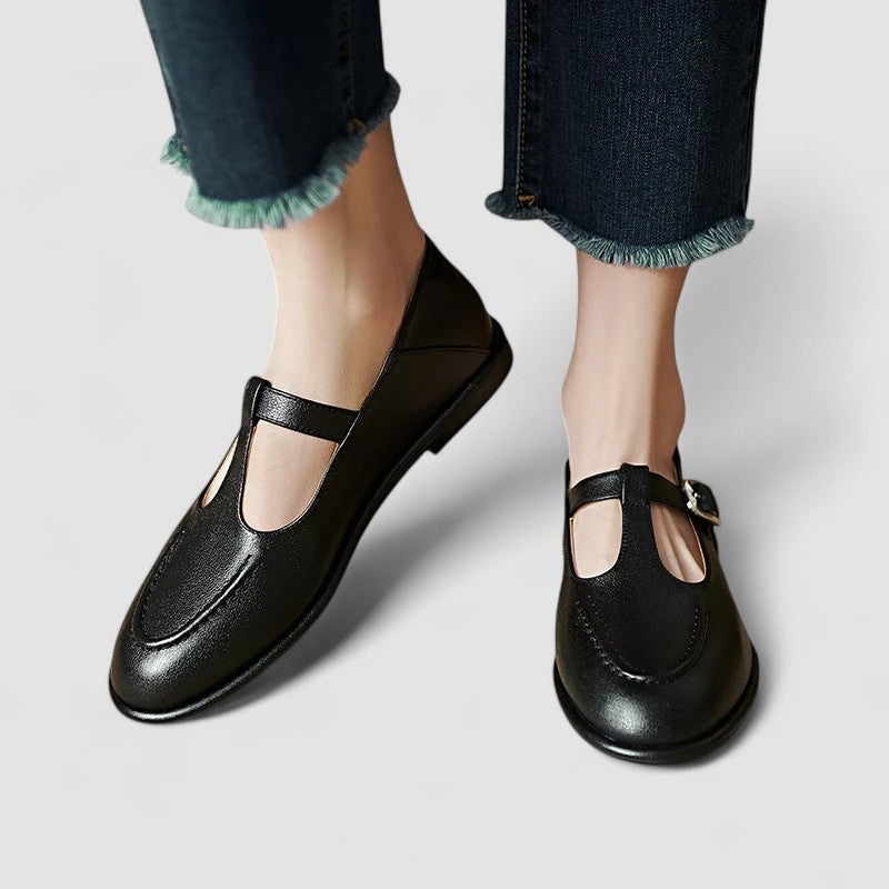Pantofi ortopedici Mary Jane cu toc mic