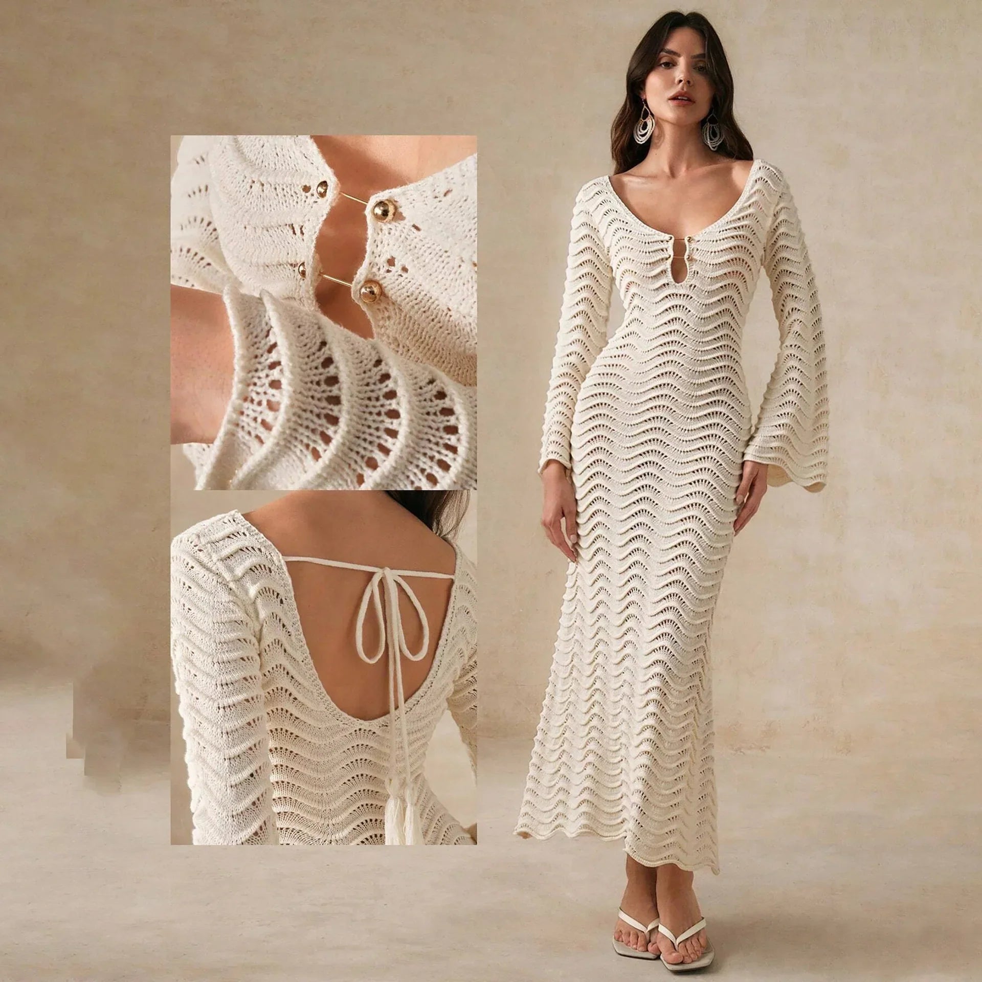 Rochie Alessia Tricotată Deschis