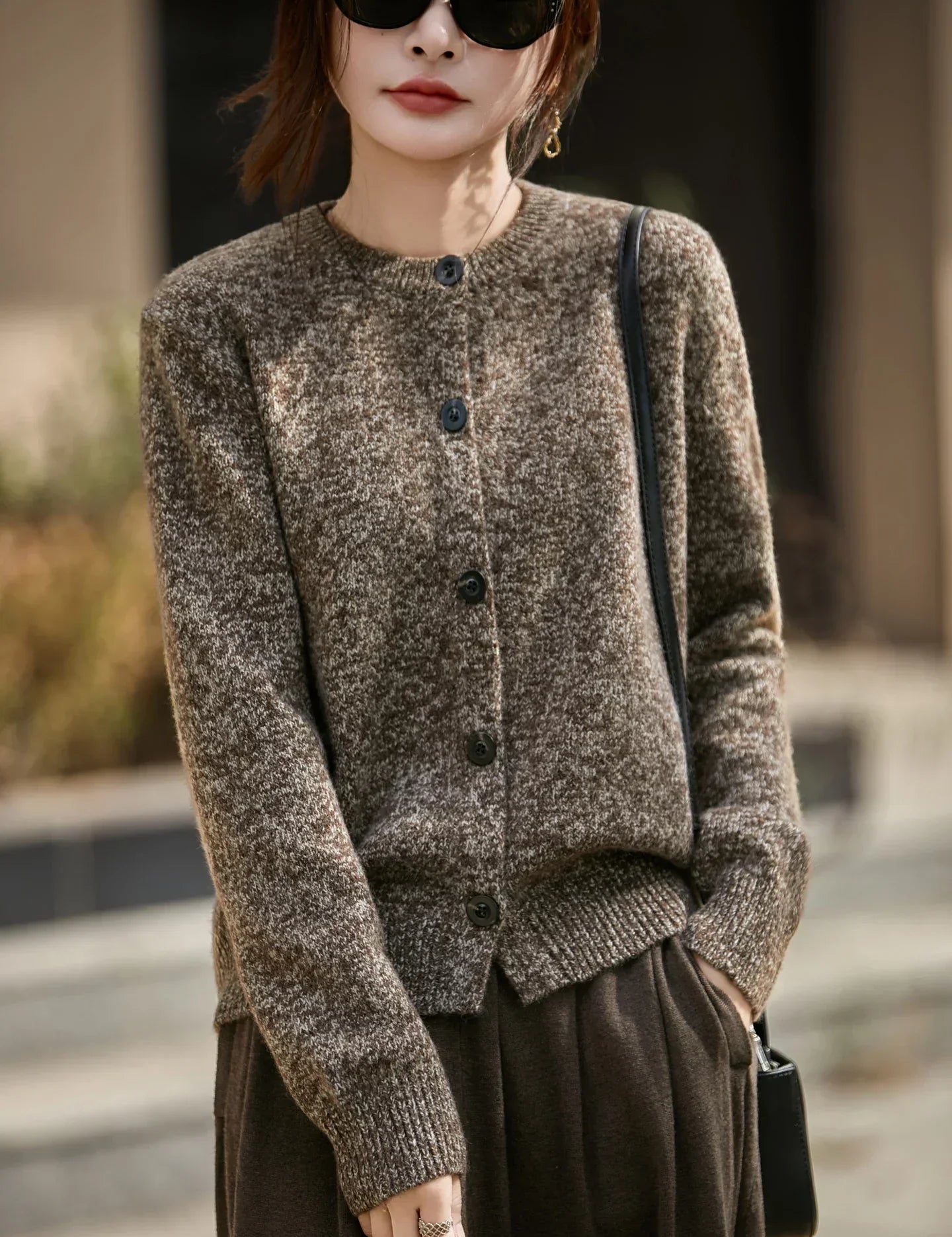 Cardigan din lână cu amestec de alpaca, tricotat gros