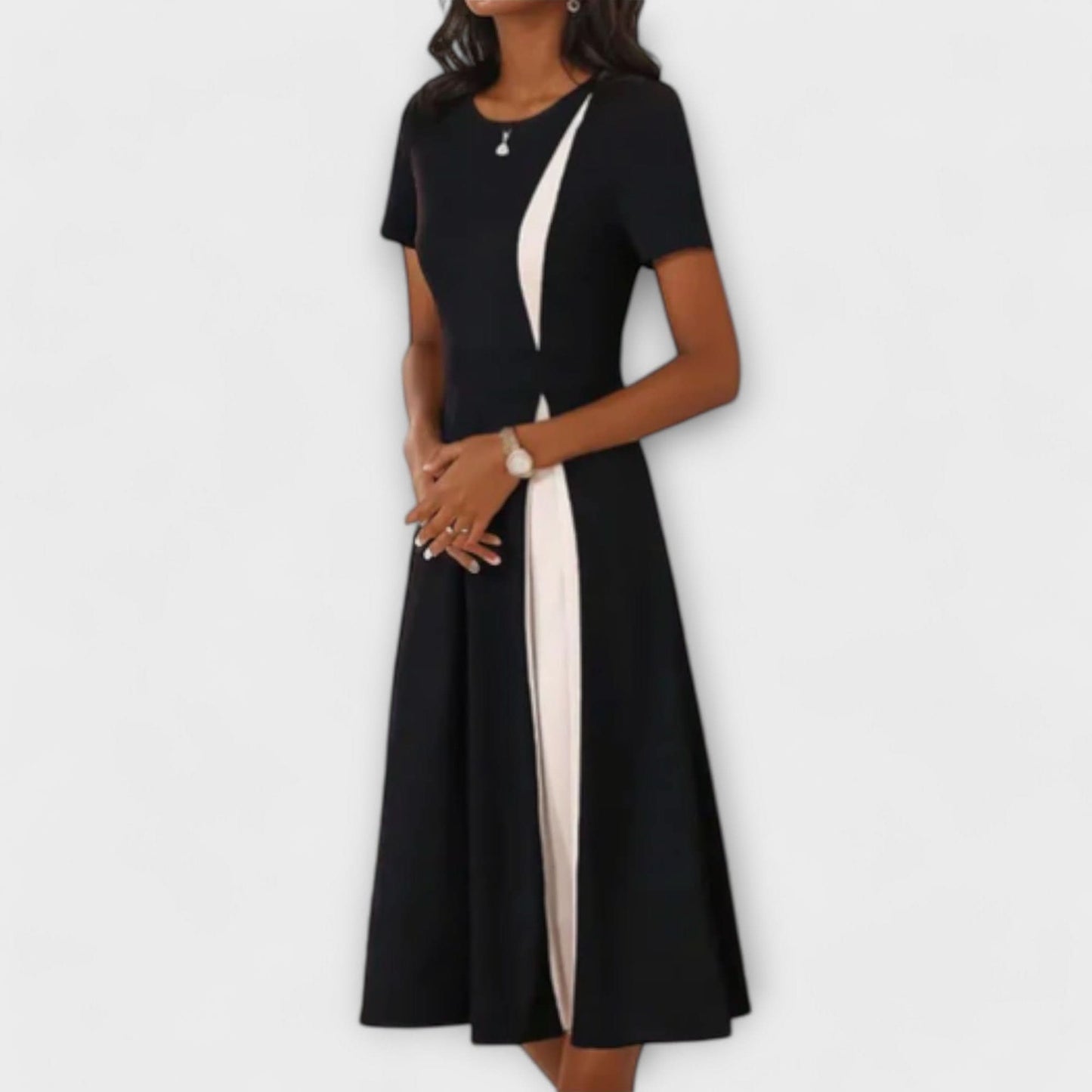 Rochie Midi Alb-Negru