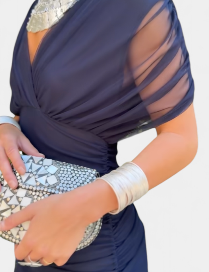 Alondra | Rochie Florală Lungă cu Decolteu în V