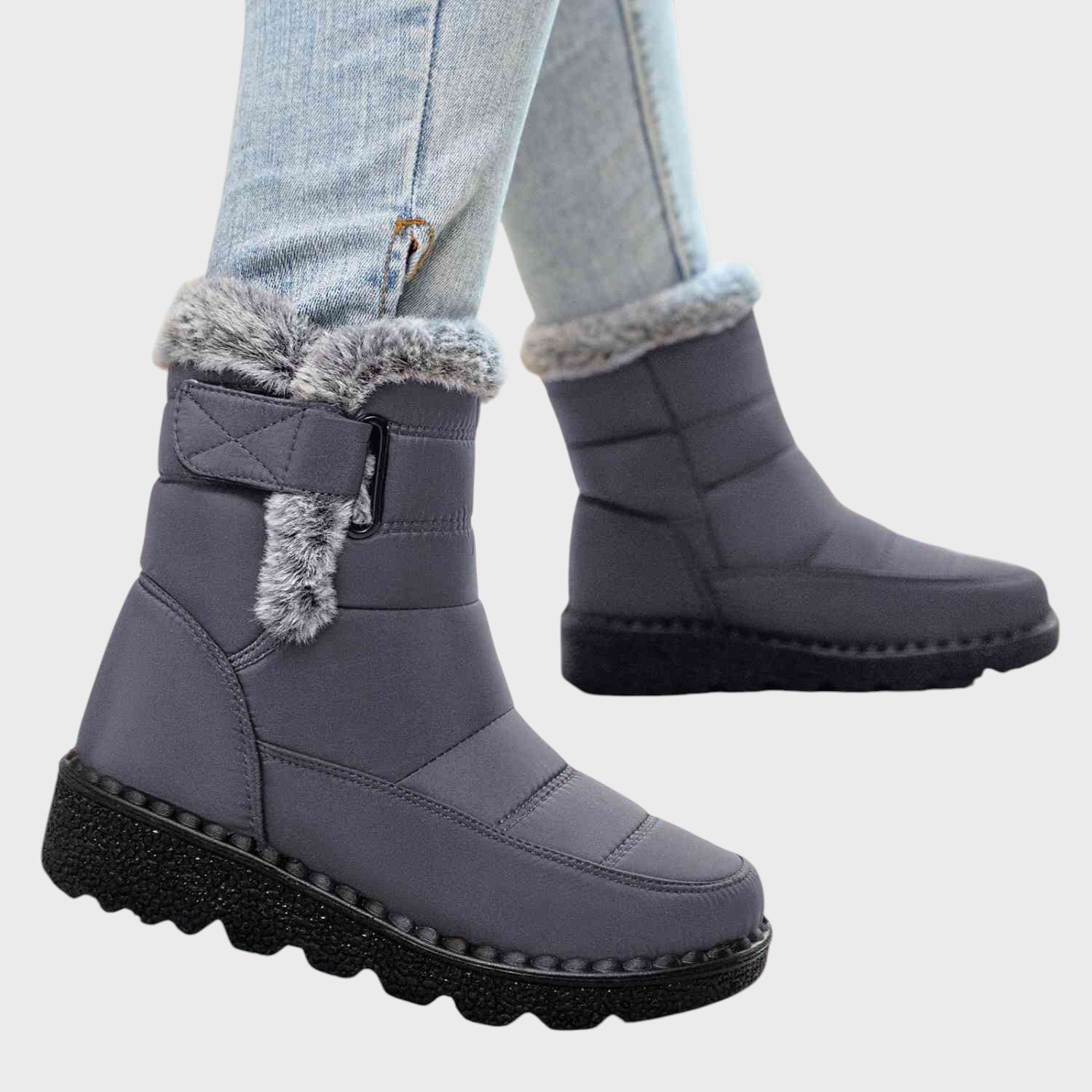 Botine de zăpadă căptușite cu velcro