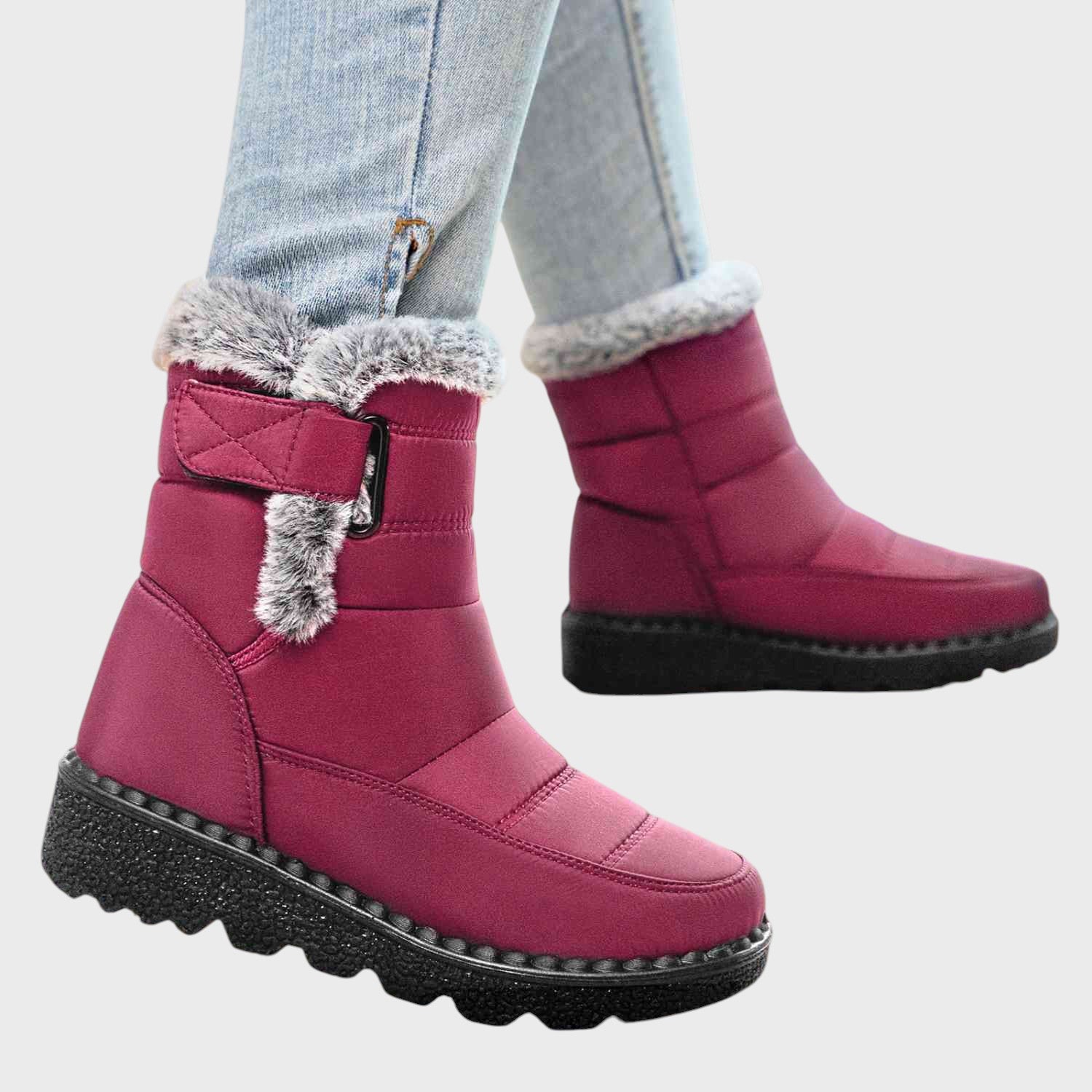 Botine de zăpadă căptușite cu velcro