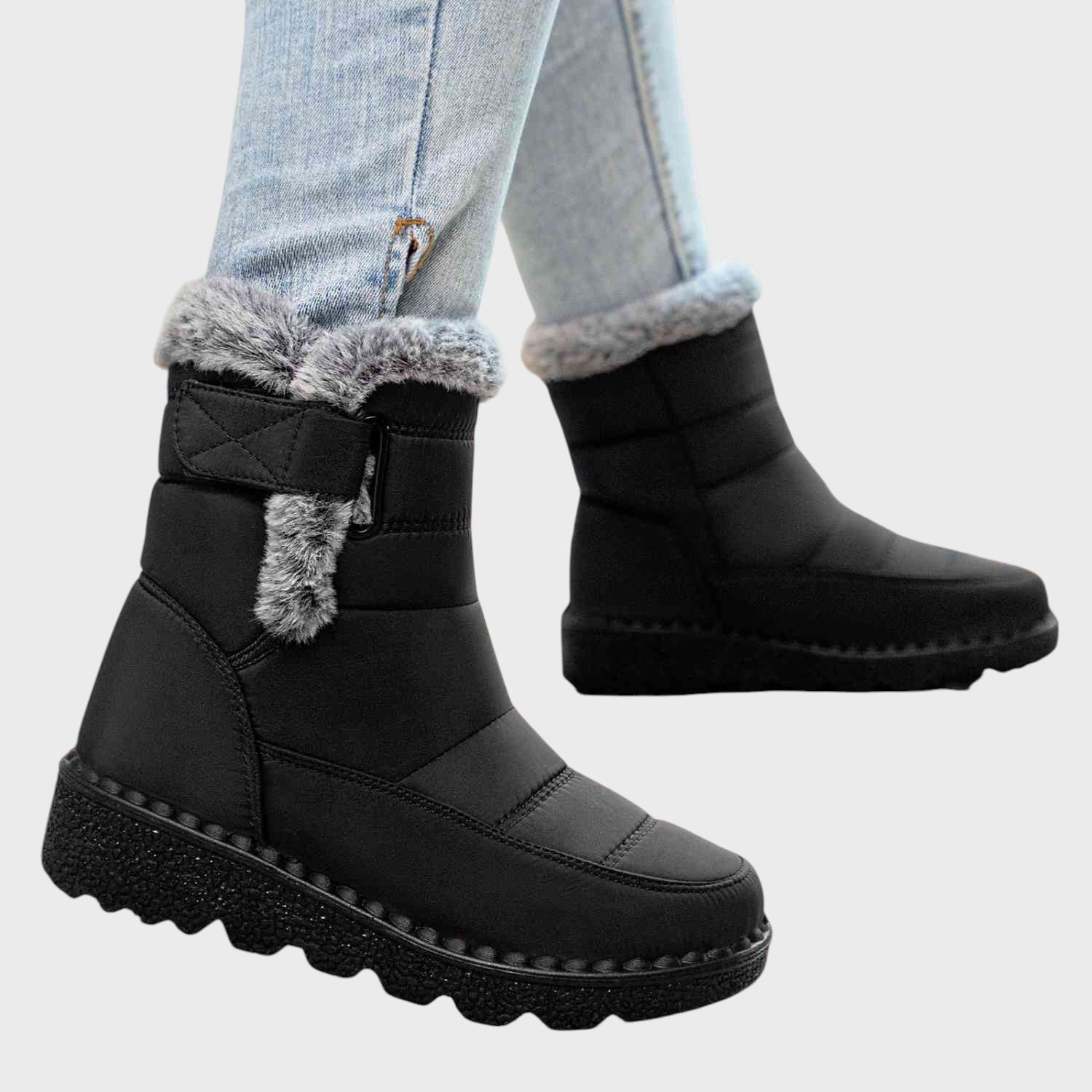 Botine de zăpadă căptușite cu velcro