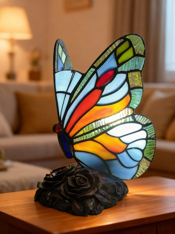 TIFFALIGHT | Lampă cu fluture din vitraliu