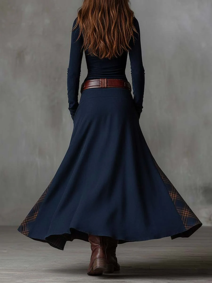 Rochie maxi din suede cu curea