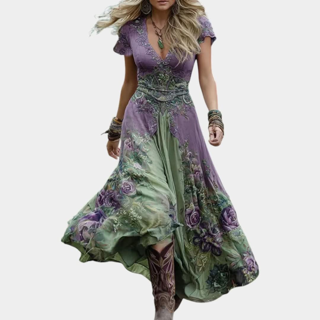 Rochie florală personalizată și fluidă