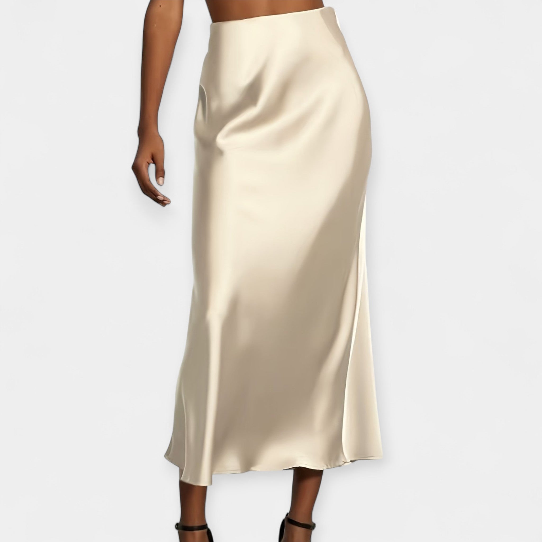 Věnceslava Fustă Midi Elegantă din Satin