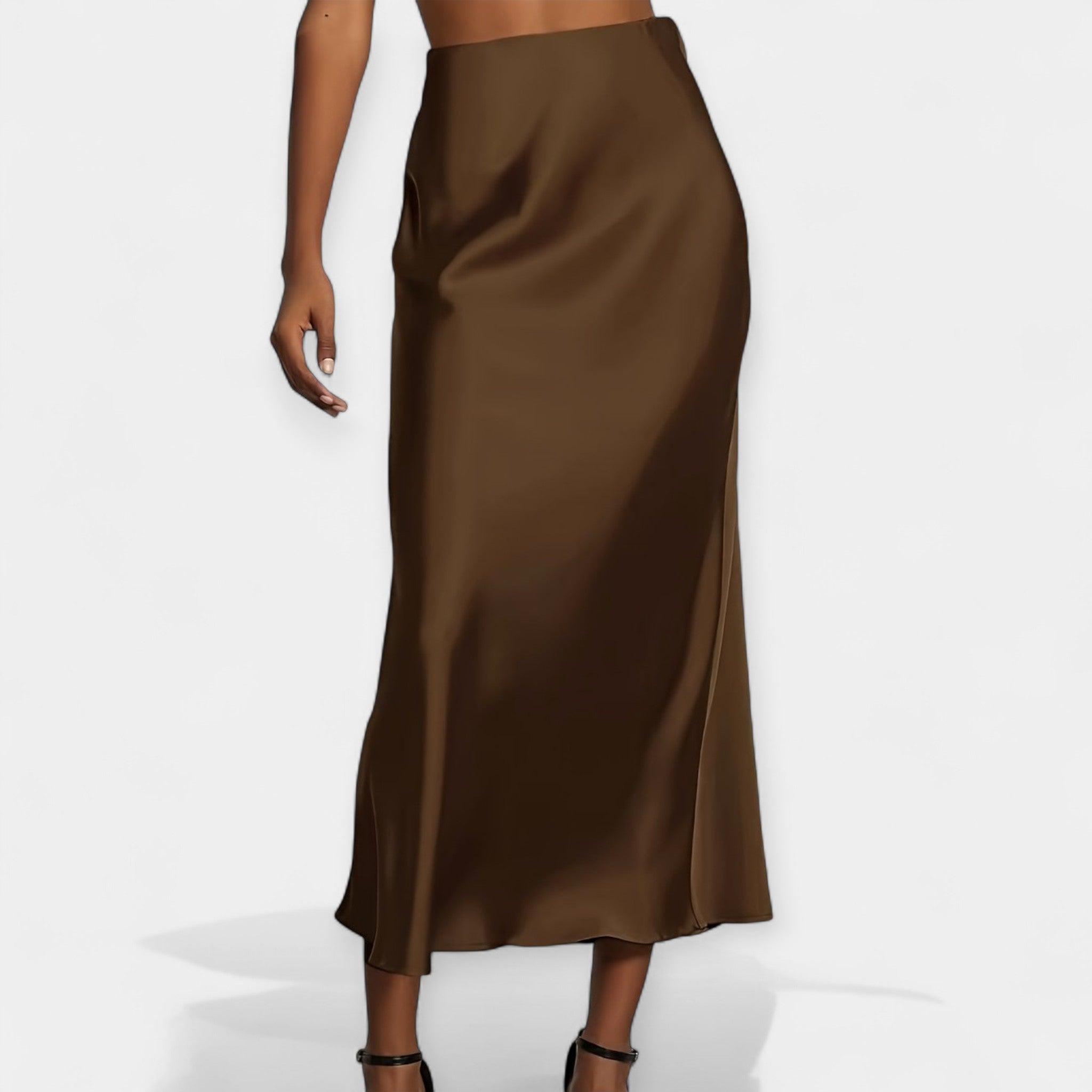 Věnceslava Fustă Midi Elegantă din Satin