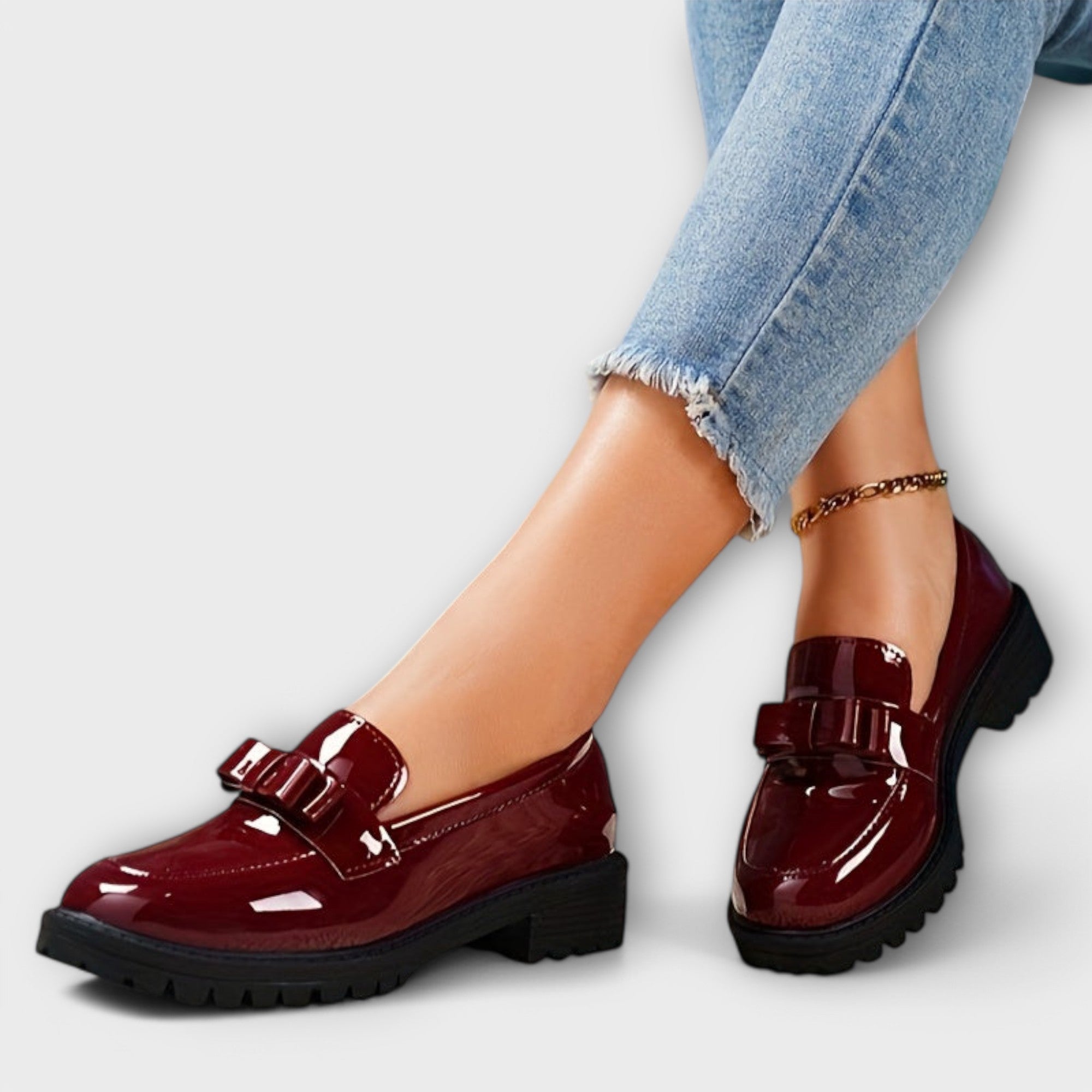 Karolína Elegante Pantofi Mocasin Lacuiți cu Fundiță Premium