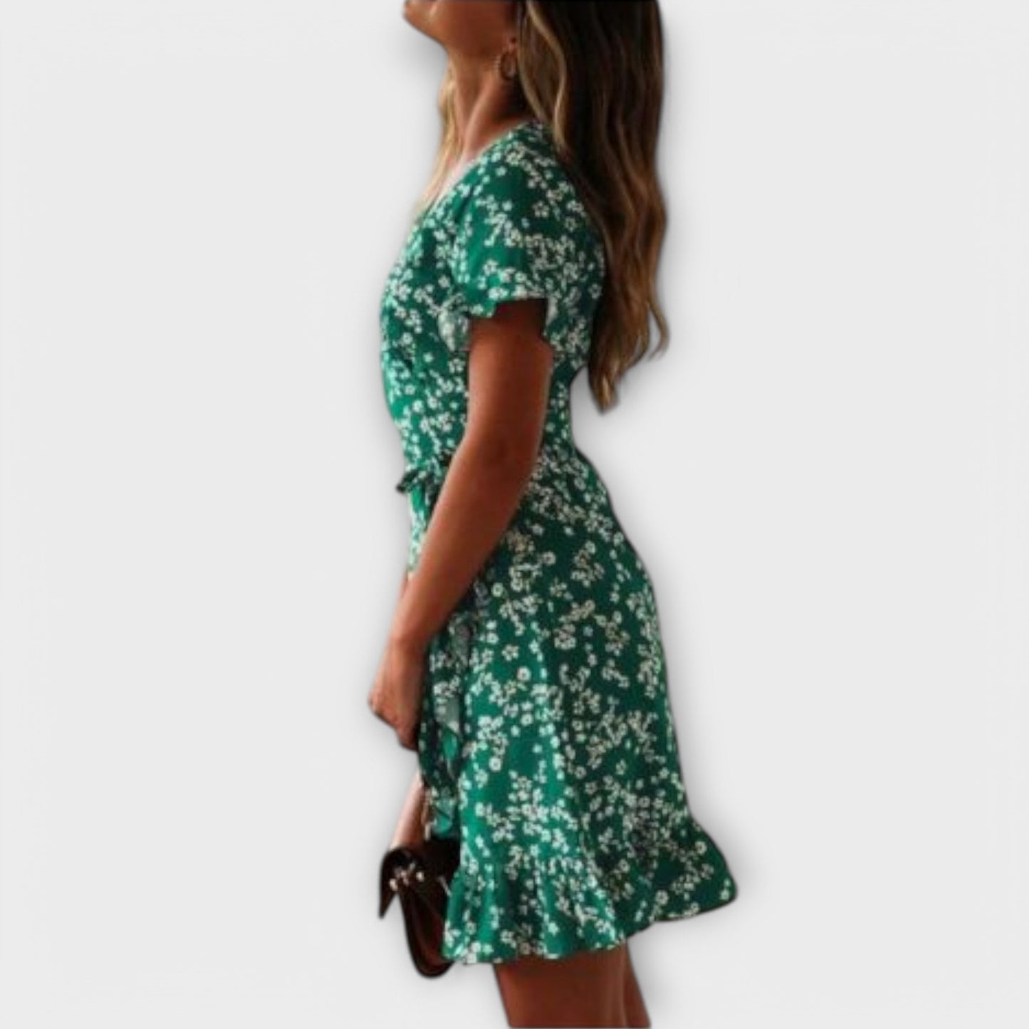Rochie Boho Scurtă în Verde