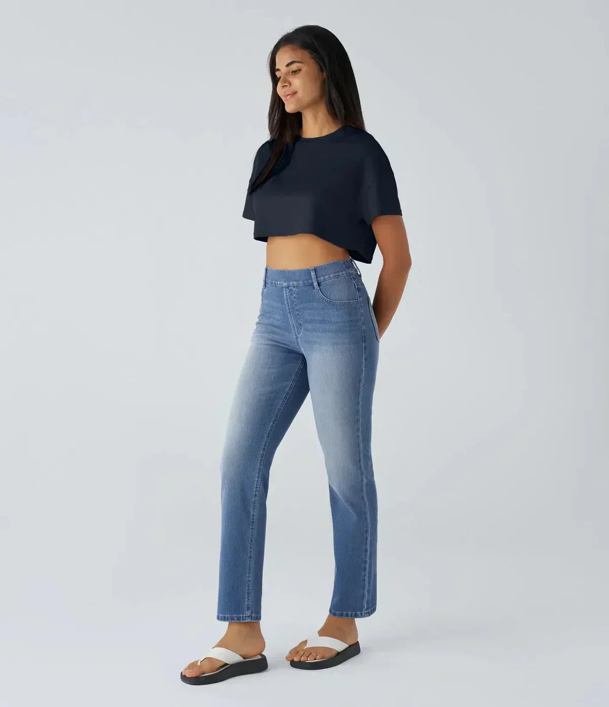 Karolína Elegant Pantaloni Elastici cu Talie Înaltă Confortabili