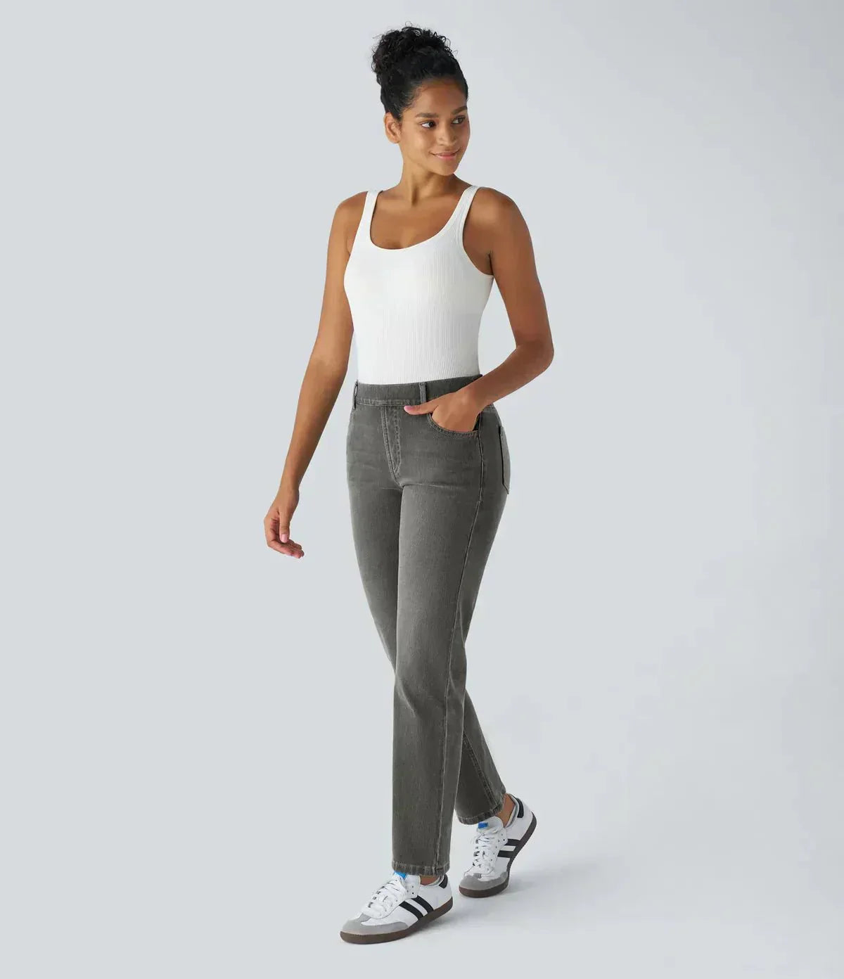 Karolína Elegant Pantaloni Elastici cu Talie Înaltă Confortabili