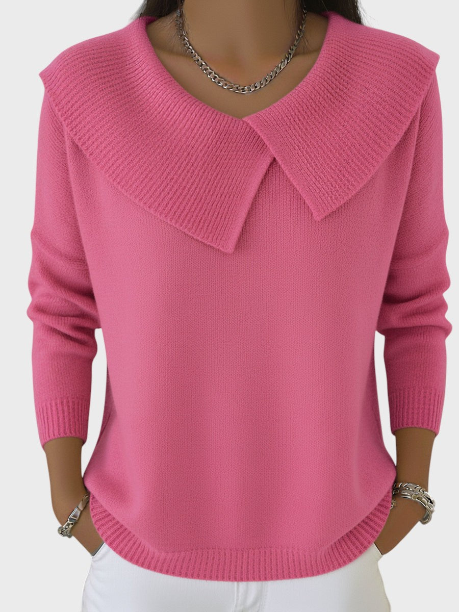Barbora | Pulover Tricotat Elegant cu un Guler Distinctiv