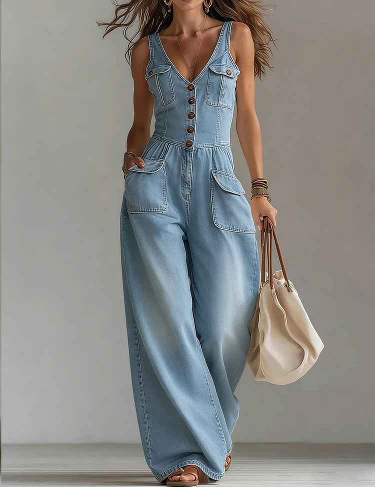 Sophie | Salopetă din Denim Relaxată