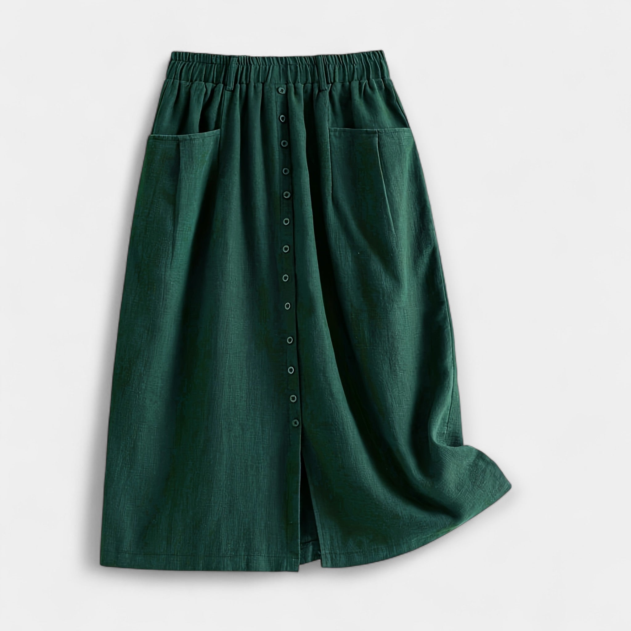Fustă Midi Vintage Elegantă Magdaléna cu Buzunare Frontale