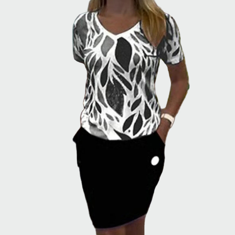 Eva Elegant Top și Fustă Design Exclusiv Colecție
