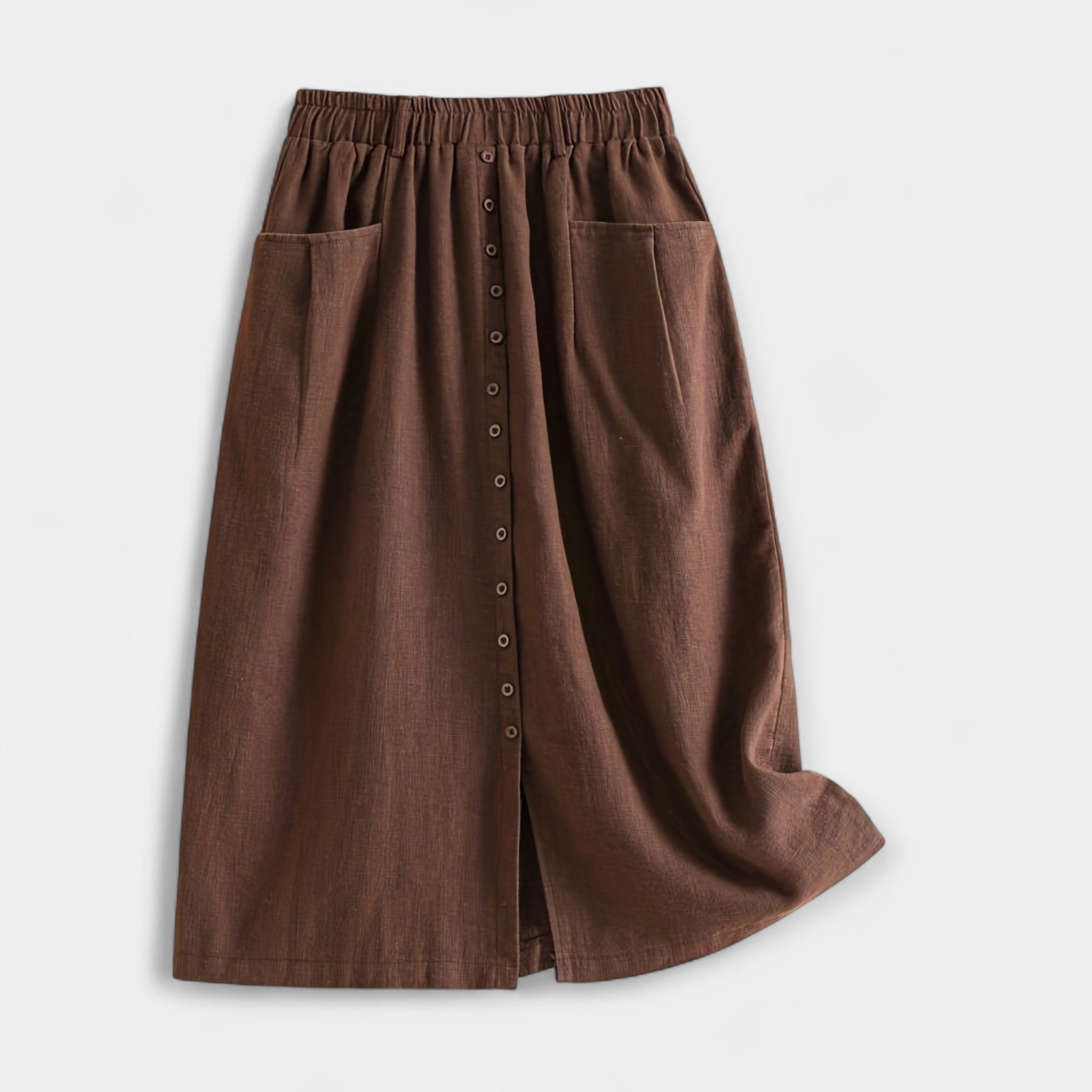 Fustă Midi Vintage Elegantă Magdaléna cu Buzunare Frontale