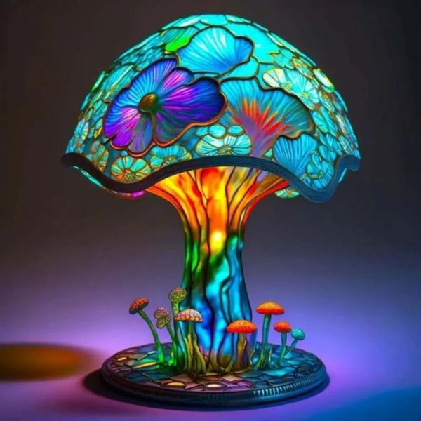 COLORSHROOM | Lampă magică cu formă de ciupercă, în culori curcubeu
