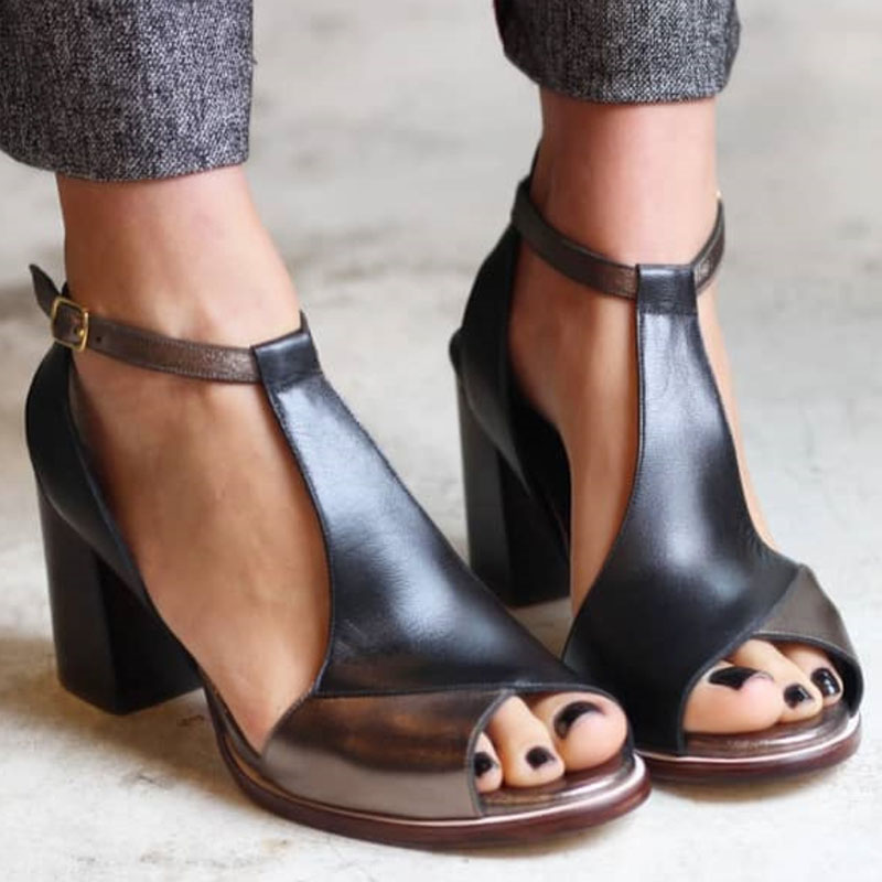 Nadaria - Sandale Patchwork Negre