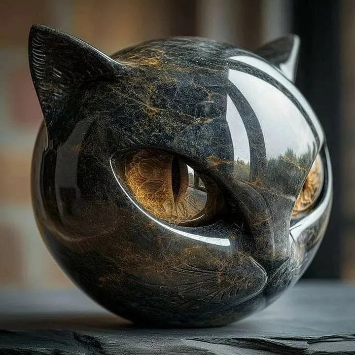 Pisica neagră - Sculptură mistică a unei pisici negre