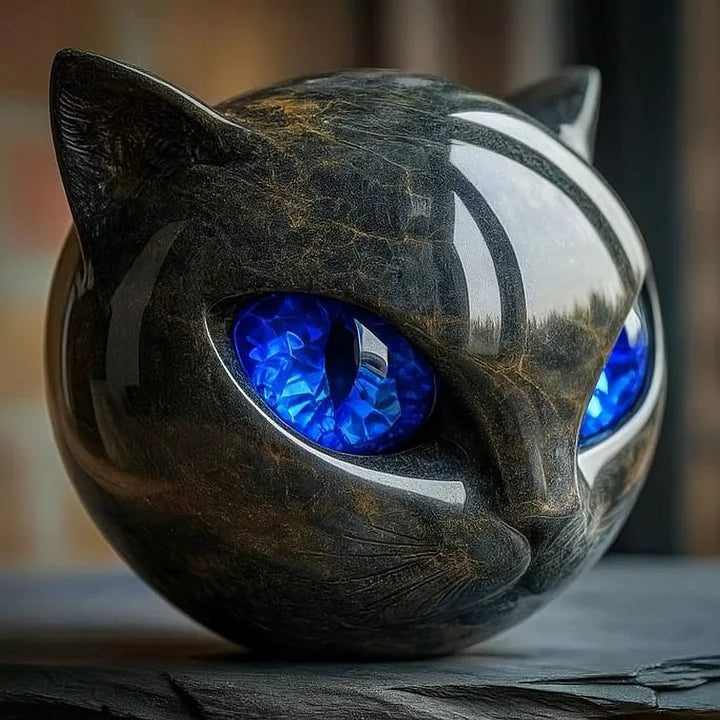 Pisica neagră - Sculptură mistică a unei pisici negre