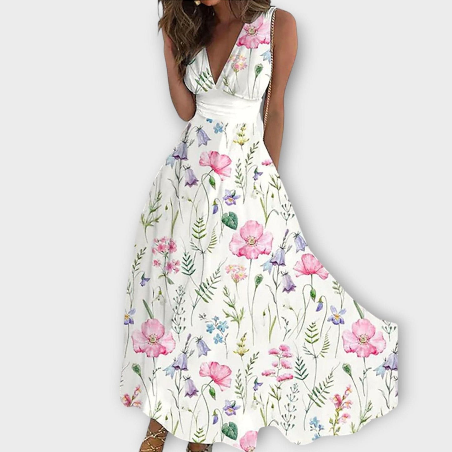 Rochie florală cu decolteu în V