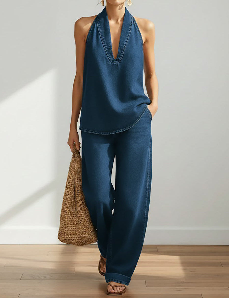 Ivy | Set Două Piese din Denim Vintage Moale și Spălat