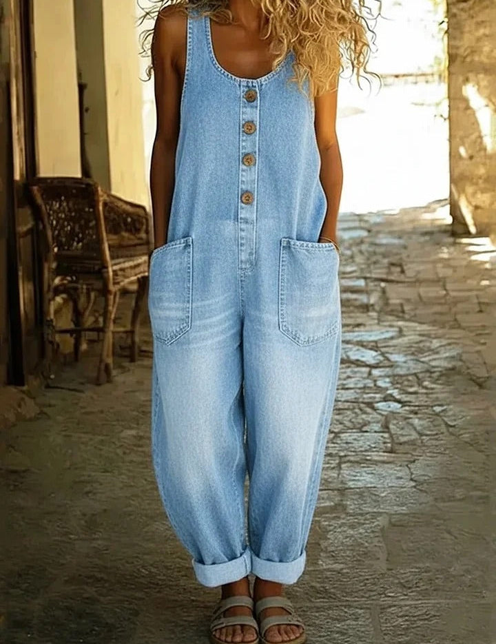 Ruth | Salopetă din Denim Vintage Spălat din Bumbac