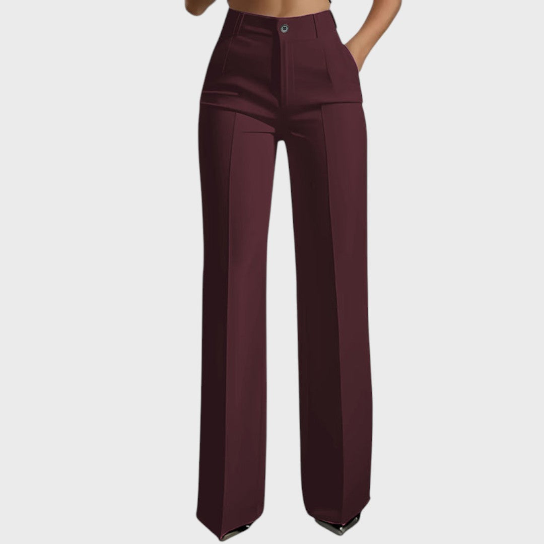 Pantaloni eleganți cu talie înaltă