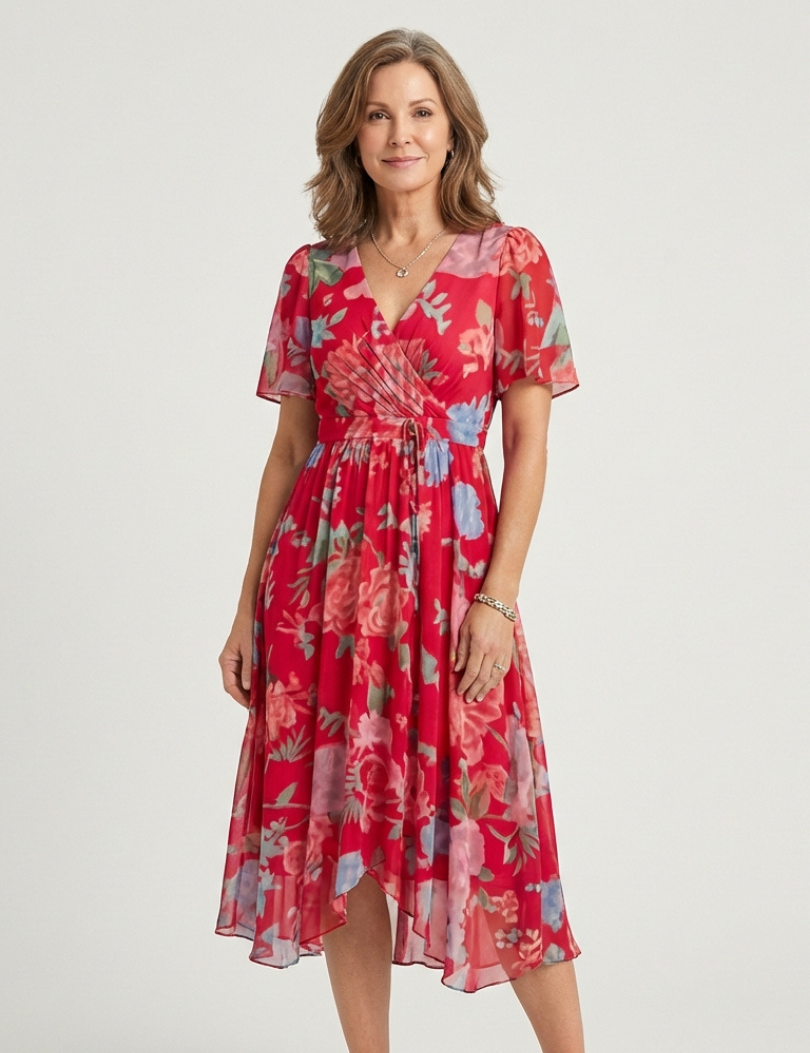 Chloé | Rochie Midi cu Model Abstract