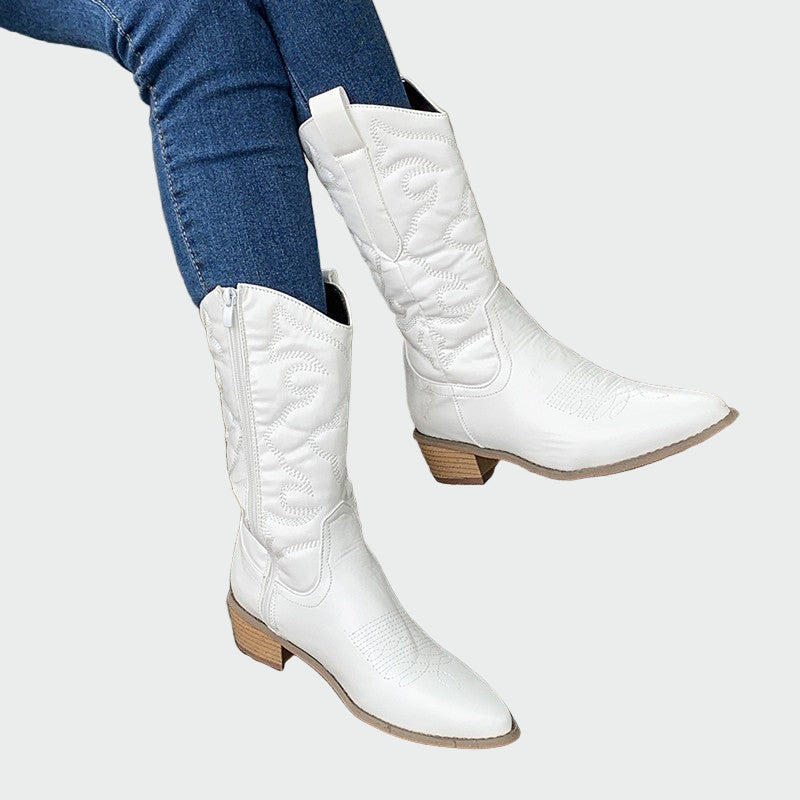 Botine cowboy metalice